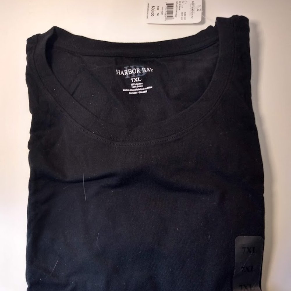 Harbor Bay 7XL Black Core Wicking Tee